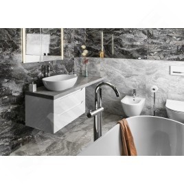 Sapho Wave - Meuble vasque, 800x450x480 mm, 2 tiroirs, blanc WA080-3030