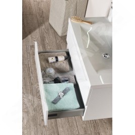 Sapho Wave - Meuble vasque, 800x450x480 mm, 2 tiroirs, blanc WA080-3030