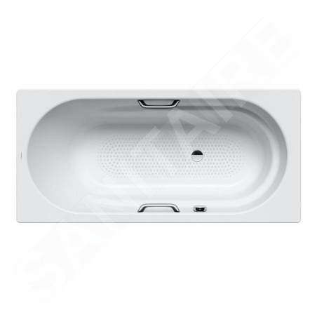 Kaldewei Ambiente - Baignoire Vaio Star 961, 1700x800 mm, effet Perl, antidérapant sur toute la largeur, trous pour poignées,