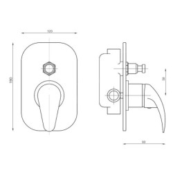Novaservis Titania Lux - Robinetterie de baignoire encastrée, avec inverseur pour 2 sorties, chrome 91050R,0