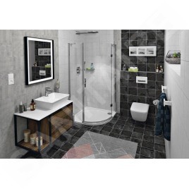 Sapho Skara - Meuble-vasque 800x495x465 mm, 1 tiroir, chêne Collingwood/noir mat CG003-1919