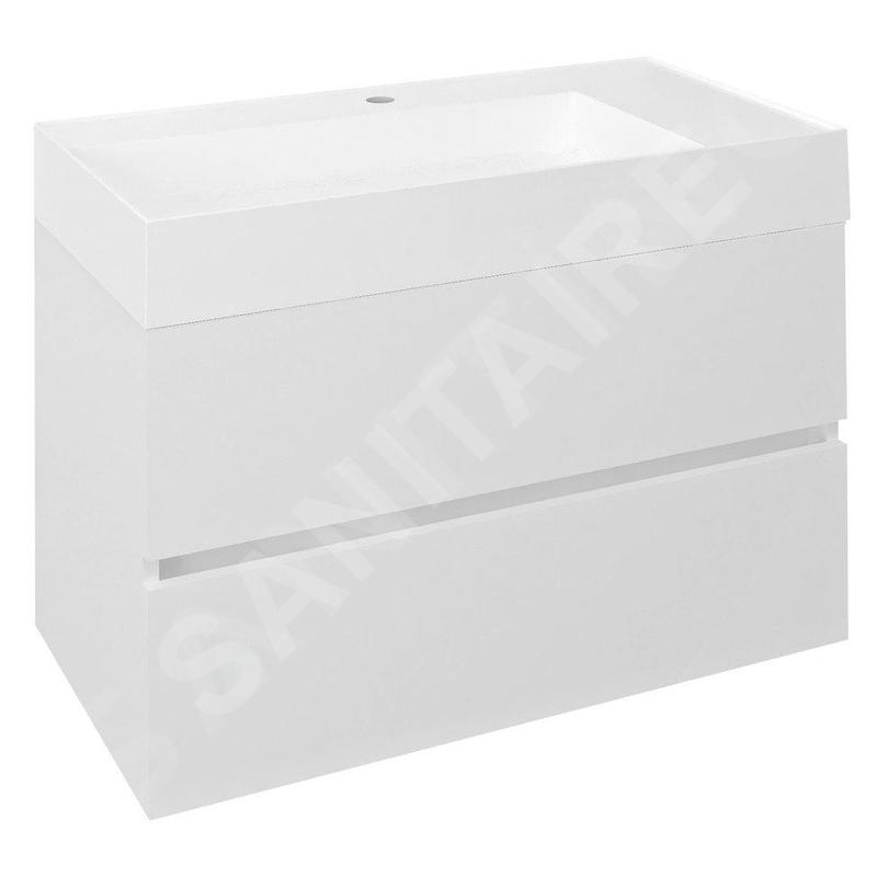 Sapho Odetta - Meuble lavabo, 820x500x435 mm, 2 tiroirs, blanc brillant DT085-3030 Sapho Odetta - Meuble lavabo, 820x500x435 mm, 2 tiroirs, blanc brillant DT085-3030