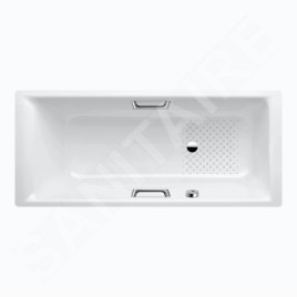 Kaldewei Ambiente - Baignoire rectangulaire Puro Star 694, 1700x800 mm, avec trous pour poignées, antidérapante, blanche