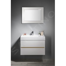 Sapho Odetta - Meuble lavabo, 820x500x435 mm, 2 tiroirs, blanc brillant DT085-3030