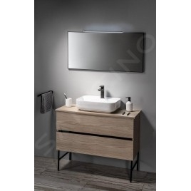 Sapho Odetta - Meuble lavabo, 820x500x435 mm, 2 tiroirs, blanc brillant DT085-3030
