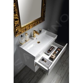 Sapho Odetta - Meuble lavabo, 820x500x435 mm, 2 tiroirs, blanc brillant DT085-3030