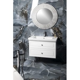 Sapho Violeta - Meuble avec lavabo, 830x520x460 mm, 2 tiroirs, blanc VI090-3131