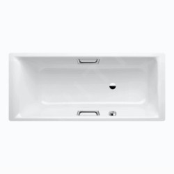 Kaldewei Ambiente - Baignoire rectangulaire Puro Star 690, 1700x700 mm, avec trous pour poignées, trop-plein latéral, blanc