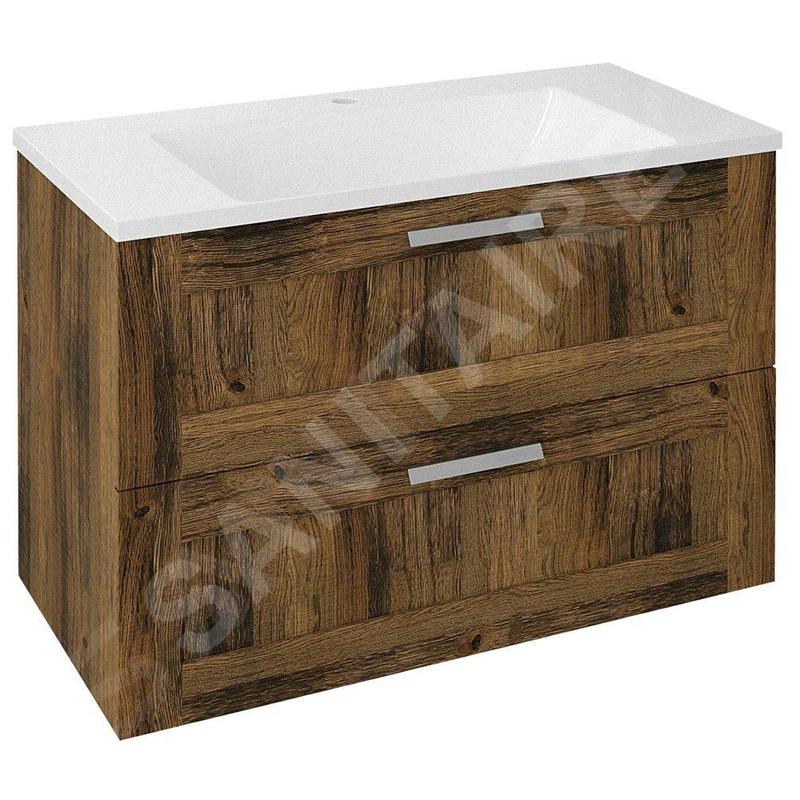 Sapho Amia - Meuble lavabo 890x600x450 mm, 2 tiroirs, chêne Collingwood AM090-1919 Sapho Amia - Meuble lavabo 890x600x450 mm, 2 tiroirs, chêne Collingwood AM090-1919