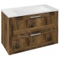 Sapho Amia - Meuble lavabo 890x600x450 mm, 2 tiroirs, chêne Collingwood AM090-1919 Sapho Amia - Meuble lavabo 890x600x450 mm, 2 tiroirs, chêne Collingwood AM090-1919