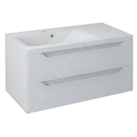 Sapho Wave - Meuble lavabo 900x450x480 mm, gauche, 2 tiroirs, blanc WA092-3030