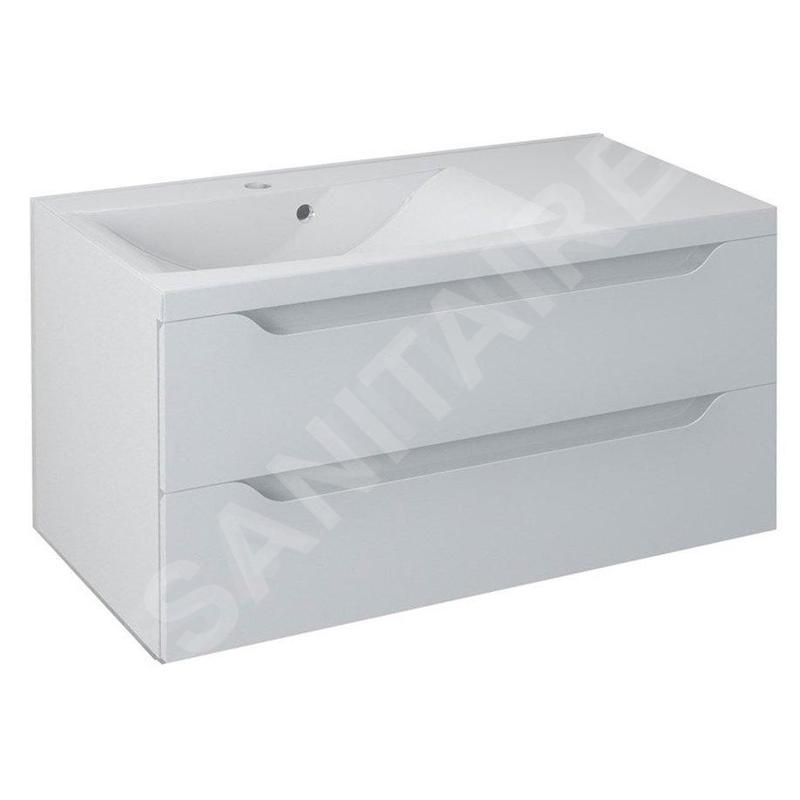 Sapho Wave - Meuble lavabo 900x450x480 mm, gauche, 2 tiroirs, blanc WA092-3030 Sapho Wave - Meuble lavabo 900x450x480 mm, gauche, 2 tiroirs, blanc WA092-3030