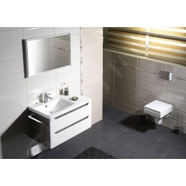 Sapho Wave - Meuble lavabo 900x450x480 mm, gauche, 2 tiroirs, blanc WA092-3030