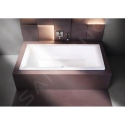 Kaldewei Ambiente - Baignoire rectangulaire Puro Duo 664, 1800x800 mm, avec trous pour les poignées, antidérapante, blanche