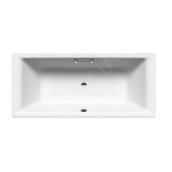Kaldewei Ambiente - Baignoire rectangulaire Puro Duo 664, 1800x800 mm, avec trous pour les poignées, antidérapante sur toute la