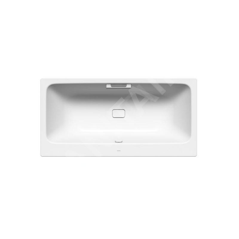 Kaldewei Avantgarde - Baignoire rectangulaire Asymmetric Duo 742, 1800x900 mm, avec trous pour les poignées, effet Perl, blanc