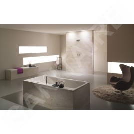 Kaldewei Avantgarde - Baignoire rectangulaire Asymmetric Duo 742, 1800x900 mm, avec trous pour les poignées, effet Perl, blanc