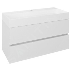 Sapho Odetta - Meuble-vasque, 950x500x435 mm, 2 tiroirs, blanc brillant DT100-3030