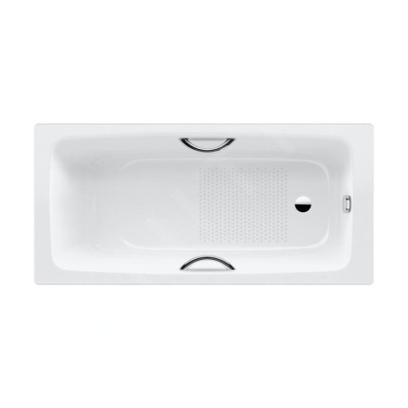 Kaldewei Advantage - Baignoire rectangulaire Cayono Star 754, 1600x700 mm, avec trous pour poignées, antidérapante, blanche