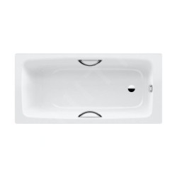 Kaldewei Advantage - Baignoire rectangulaire Cayono Star 754, 1600x700 mm, avec trous pour poignées, effet Perl, blanc