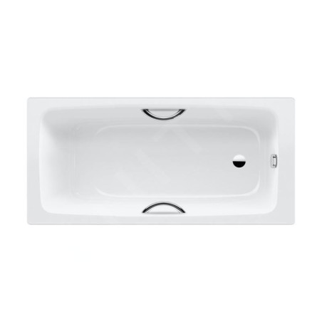 Kaldewei Advantage - Baignoire rectangulaire Cayono Star 754, 1600x700 mm, avec trous pour poignées, effet Perl, blanc