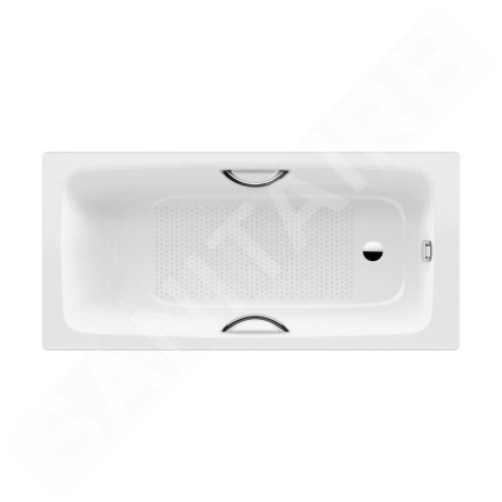 Kaldewei Advantage - Baignoire rectangulaire Cayono Star 754, 1600x700 mm, avec trous pour poignées, antidérapant sur toute la