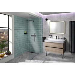 Sapho Odetta - Meuble-vasque, 950x500x435 mm, 2 tiroirs, blanc brillant DT100-3030