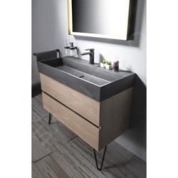Sapho Odetta - Meuble-vasque, 950x500x435 mm, 2 tiroirs, blanc brillant DT100-3030
