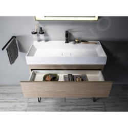 Sapho Odetta - Meuble-vasque, 950x500x435 mm, 2 tiroirs, blanc brillant DT100-3030
