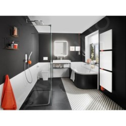 Kaldewei Avantgarde - Baignoire Centro Duo 1 droite 130, 1700x750 mm, avec trous pour les poignées, antidérapant, blanc