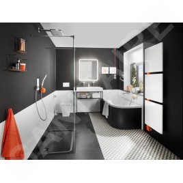 Kaldewei Avantgarde - Baignoire Centro Duo 1 droite 130, 1700x750 mm, avec trous pour les poignées, Perl-Effect, blanc