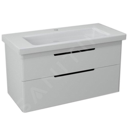Sapho Ella - Meuble lavabo, 957x500x428 mm, 2 tiroirs, blanc EL100-3030