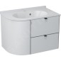 Sapho Pulse - Meuble lavabo d´angle, 750x520x450 mm, version gauche, blanc/anthracite PU076-3034 Sapho Pulse - Meuble lavabo d´angle, 750x520x450 mm, version gauche, blanc/anthracite PU076-3034