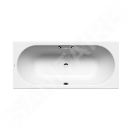 Kaldewei Ambiente - Baignoire rectangulaire Classic Duo 103, 1600x700 mm, avec trous pour les poignées, effet Perl, blanc