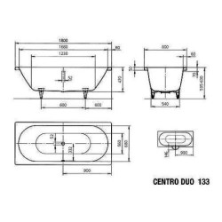 Kaldewei Avantgarde - Centro Duo 133, 1800x800 mm, blanc 283300010001