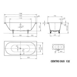 Kaldewei Avantgarde - Centro Duo 132, 1700x750 mm, blanc 283200010001