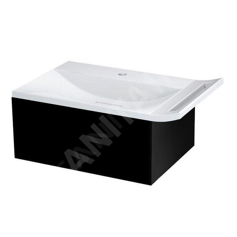 Sapho Composition - Meuble lavabo Zeus, 600x260x450 mm, 1x tiroir, noir ZE070-3535 Sapho Composition - Meuble lavabo Zeus, 600x260x450 mm, 1x tiroir, noir ZE070-3535