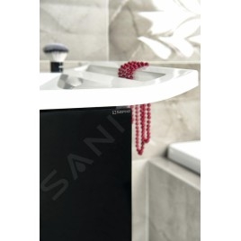 Sapho Composition - Meuble lavabo Zeus, 600x260x450 mm, 1x tiroir, noir ZE070-3535