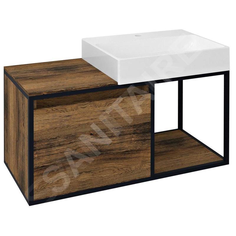 Sapho Skara - Meuble lavabo, 1000x495x465 mm, Collingwood chêne/noir mat CG004-1919 Sapho Skara - Meuble lavabo, 1000x495x465 mm, Collingwood chêne/noir mat CG004-1919
