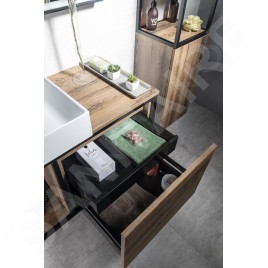 Sapho Skara - Meuble lavabo, 1000x495x465 mm, Collingwood chêne/noir mat CG004-1919