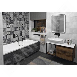 Sapho Skara - Meuble lavabo, 1000x495x465 mm, Collingwood chêne/noir mat CG004-1919