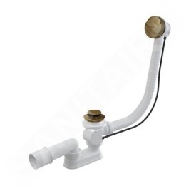 Alcadrain Garnitures de vidage - Kit vidange et trop-plein baignoire, longueur 1000 mm, bronze antique A55ANTIC-100