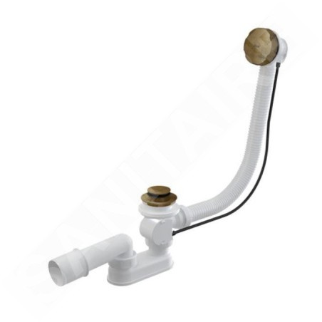 Alcadrain Garnitures de vidage - Kit vidange et trop-plein baignoire, longueur 1000 mm, bronze antique A55ANTIC-100