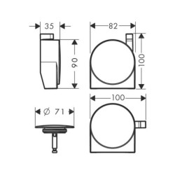 Hansgrohe Exafill S - Ensemble supérieur de sortie de baignoire, nickel brossé 58117820