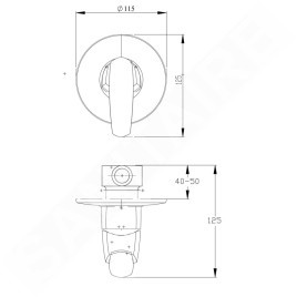 Novaservis Metalia 56 - Robinetterie de douche encastrée, chrome 56050,0