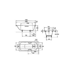 Kaldewei Advantage - Baignoire rectangulaire Saniform Plus 371-1, 1700x730 mm, antidérapante, blanche 112930000001