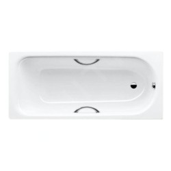 Kaldewei Advantage - Baignoire rectangulaire Saniform Plus Star 333, 1600x750 mm, avec trous pour poignées, effet Perl, blanc