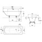 Kaldewei Advantage - Baignoire rectangulaire Saniform Plus Star 331, 1500x700 mm, avec trous pour poignées, effet Perl, blanc