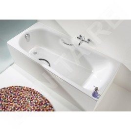 Kaldewei Advantage - Baignoire rectangulaire Saniform Plus Star 331, 1500x700 mm, avec trous pour poignées, blanc 133100010001