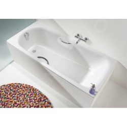 Kaldewei Advantage - Baignoire rectangulaire Saniform Plus Star 336, 1700x750 mm, avec trous pour poignées, antidérapant sur
